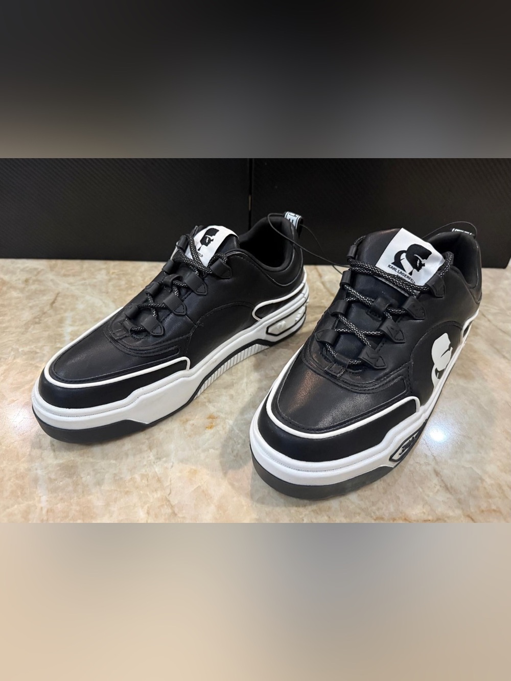Karl Lagerfeld Black & White Men's Casual Sneakers